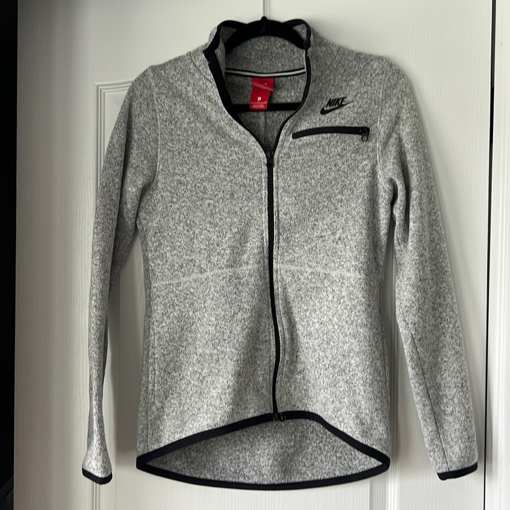 Nike Sweater Womens Small Full Zip Sweatshirt black and grey